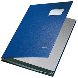 Leitz 57010035 Unterschriftsmappe DIN A4 10 Fächer Graupappe blau