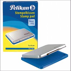 Pelikan 331165 Stempelkissen Gr.3 5x7cm Metallic-Gehäuse blau