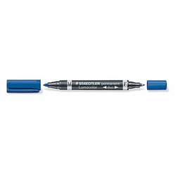 STAEDTLER® 348-3 Permanentmarker Lumocolor duo 0,6mm/1,5mm blau