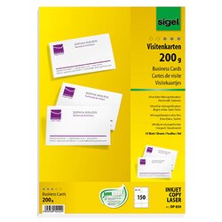 SIGEL DP839 Visitenkarte 85x55mm 200g weiß 150 St./Pack.