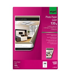 SIGEL LP141 Fotopapier DIN A4 135g hochweiß 100 Bl./Pack.