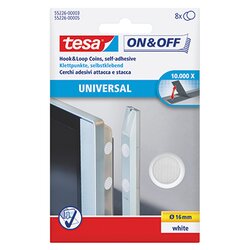 tesa® 55226-00003 Klettpunkte On & Off weiß 8 St./Pack.
