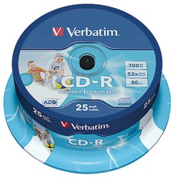 Verbatim 43439 CD-R 52x 700MB 80Min. Spindel 25 St./Pack.