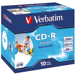 Verbatim 43325 CD-R 52x 700MB 80Min. Jewelcase 10 St./Pack.