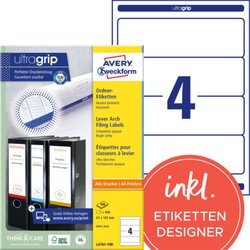Avery Zweckform L4761-100 Ordneretikett 61x192mm ws 400 St./Pack.