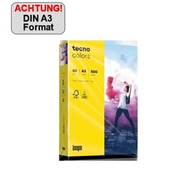 tecno 88042390 Kopierpapier Colors A3 80g intensivgelb 500Bl