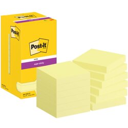 Post-it® 654-12SS-CY Haftnotiz Super Sticky  76x76mm ge 12x90Bl/Pack