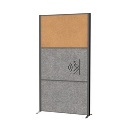 MAUL 9605089 Stellwandsystem MAULconnecto 2xAkustik d.gr 1xKork Stand