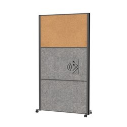 MAUL 9605189 Stellwandsystem MAULconnecto 2xAkustik d.gr 1xKork Mobil