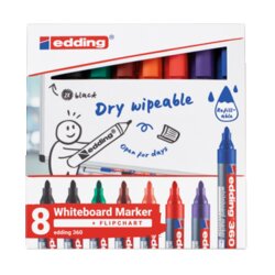 edding 4-360-8-S2999 Whiteboardmarker 1,5-3mm sort. 8St.