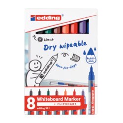 edding 4-361-8-S2999 Whiteboardmarker 1mm sort. 8St.