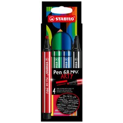 STABILO® 768/04-21 Filzstift Pen 68 MAX 1+5mm sort. 4St.