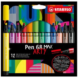 STABILO® 768/12-21 Filzstift Pen 68 MAX 1+5mm sort. 12St.