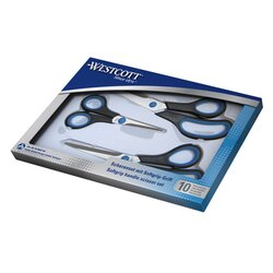 Westcott N-90027 00 Schere EASY GRIP SET  13cm/21cm/25cm 3St