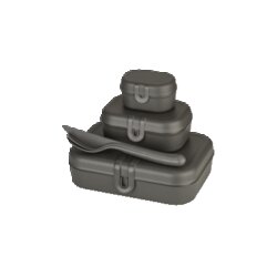 Koziol 7168701 Lunchbox/Besteckset PASCAL READY ash grey