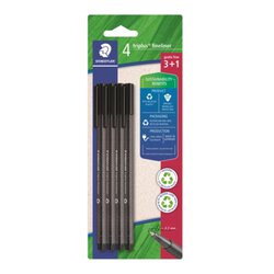 STAEDTLER® 334 R-9BK4 Fineliner triplus 334 4St sw 