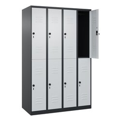 C+P 08030040S10064 Spind Classic PLUS doppelt 4Abt 1850x1200x500 sgr/lgr