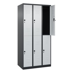 C+P 08030030S10064 Spind Classic PLUS doppelt 3Abt 1850x900x500 sgr/lgr
