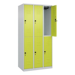 C+P 08030030S10009 Spind Classic PLUS doppelt 3Abt 1850x900x500 lgr/cgn