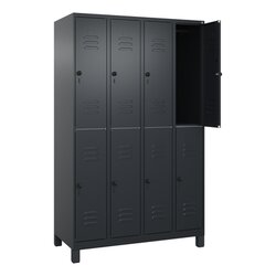 C+P 08031040S10061 Spind Classic PLUS doppelt 4Abt 1950x1200x500 sgr/sgr