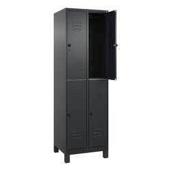 C+P 08031020S10062 Spind Classic PLUS doppelt 2Abt 1950x600x500 sgr/sgr