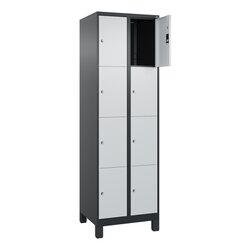C+P 080010204S10023 Schließfachschr Classic PLUS 2x4F 1950x600x500 sgr/lgr