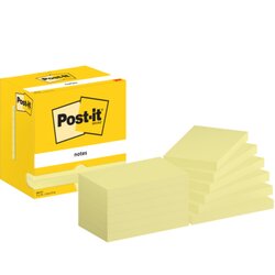 Post-it® 655 CY Haftnotiz Notes  127x76mm ge 12x100Bl