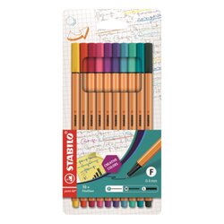 STABILO® EO8810-1 Fineliner point 0,4mm farbig sortiert 10 St./Pack.