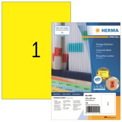HERMA 4401 Etikett SPECIAL 210x297mm gelb 100 St./Pack.