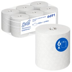 Scott® 6691 Handtuchrolle Essential 350m weiß 6 St./Pack.