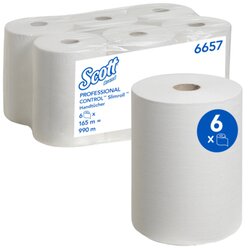 Scott® 6657 Handtuchrolle Slimroll 20cmx165m weiß 6 St./Pack.