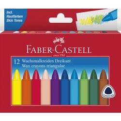 Faber-Castell 120010 Wachsmalstift farbig sortiert 12 St./Pack.