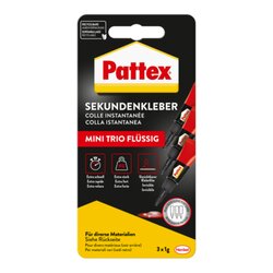 Pattex PSMT3 Sekundenkleber Mini Trio Tube 1g 3 St./Pack.