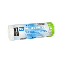 PAPSTAR 12104 Müllbeutel 72x60cm 60l LDPE weiß 20 St./Pack.