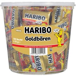HARIBO 10002070 Fruchtgummi Goldbären Minibeutel 100 St./Pack.