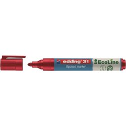 edding 4-31002 Flipchartmarker 31 EcoLine 1,5-3mm Rundspitze rot