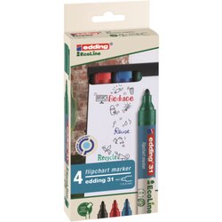 edding 4-31-4 Flipchartmarker 31  EcoLine 15-3mm sort 4St