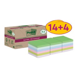 Post-it® 654 RSSCOL14+4F Haftnotiz Super Sticky  sort. 18St.