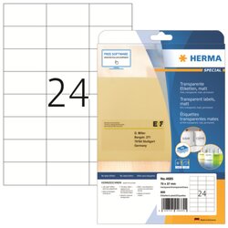 HERMA 4685 Etikett 70x37mm Folie transparent 600 St./Pack.