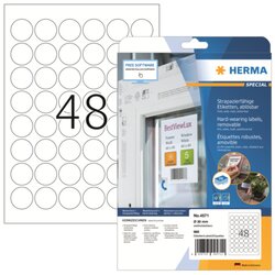 HERMA 4571 Folienetikett rund 30mm weiß 960 St./Pack.