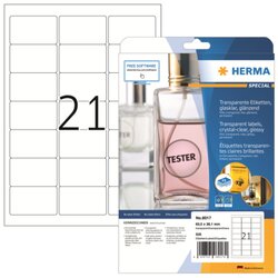 HERMA 8017 Folienetikett 63,5x38,1mm tr 525 St./Pack.