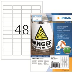 HERMA 9536 Etikett Outdoor 45,7x21,2mm weiß 1.920 St./Pack.