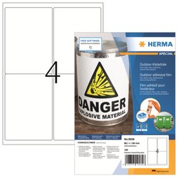 HERMA 9539 Etikett Outdoor 99,1x139mm weiß 160 St./Pack.