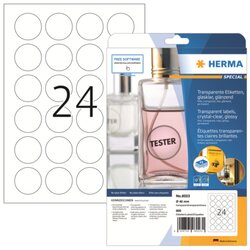 HERMA 8023 Folienetikett rund 40mm transparent 600 St./Pack.