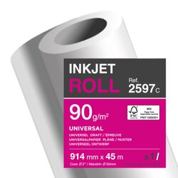 Clairefontaine 2597C Plotterrolle 90g 914mmx45m 