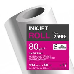 Clairefontaine 2596C Plotterrolle 80g 914mmx50m 