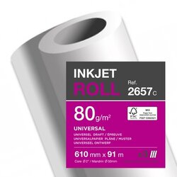 Clairefontaine 2657C Plotterrolle 80g 610mmx91m 3St.