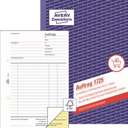 Avery Zweckform 1725 Auftragsformular DIN A5 2x40Blatt