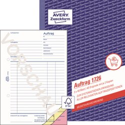 Avery Zweckform 1726 Auftragsformular DIN A5 3x40Blatt