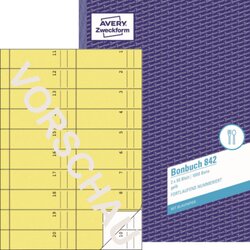 Avery Zweckform 842 Bonbuch 210x297x10mm 1000Bons gelb